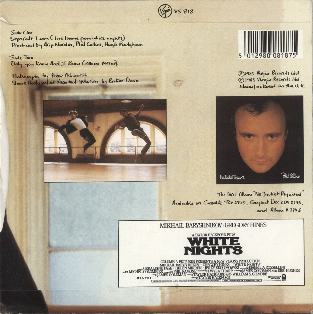 Phil Collins Separate Lives UK 7" vinyl single (7 inch record / 45) 5012980081875