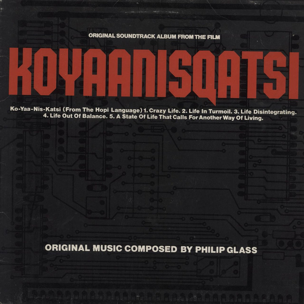 Philip Glass Koyaanisqatsi - EX UK vinyl LP album (LP record) ISTA4