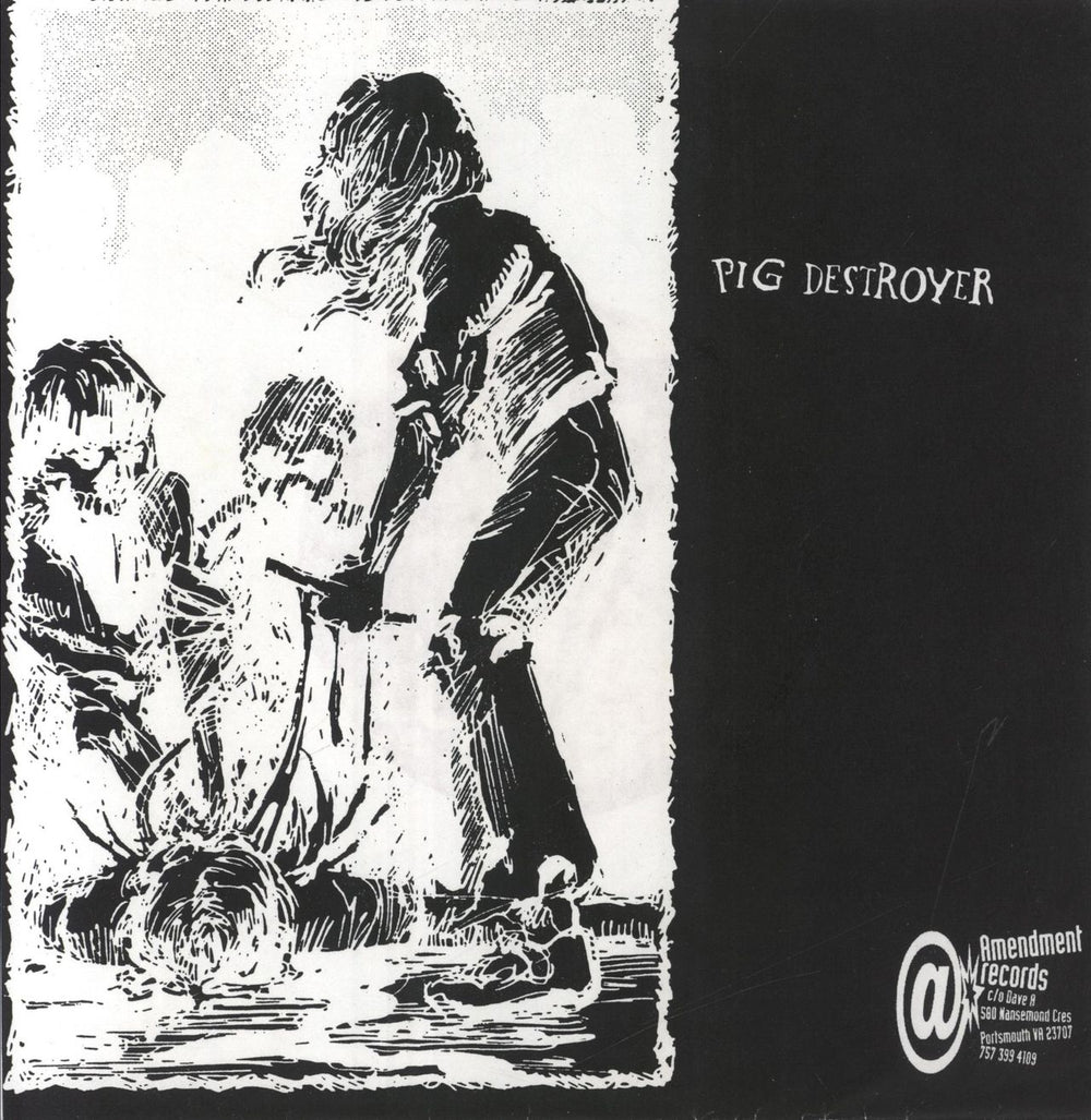 Pig Destroyer Orchid / Pig Destroyer - Grey Marble Vinyl US 7" vinyl single (7 inch record / 45)