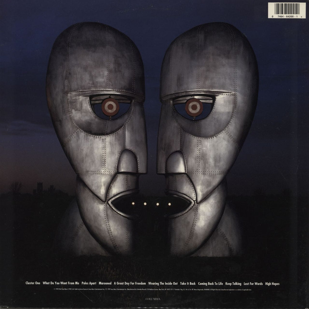 Pink Floyd The Division Bell - Aqua Blue Vinyl - EX US vinyl LP album (LP record) 074646420010