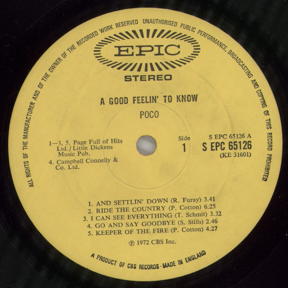 Poco A Good Feelin' To Know - Stickered UK vinyl LP album (LP record) POCLPAG417117