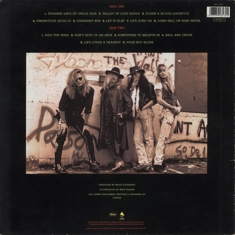 Poison Flesh & Blood - Stickered Picture Sleeve - VG UK vinyl LP album (LP record) 077779181315