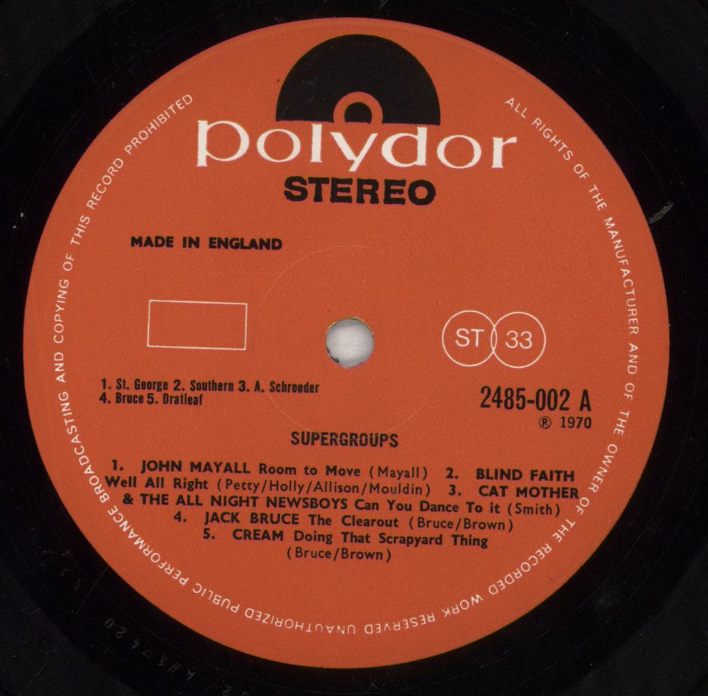 Polydor Records Supergroups UK vinyl LP album (LP record) P6MLPSU263256