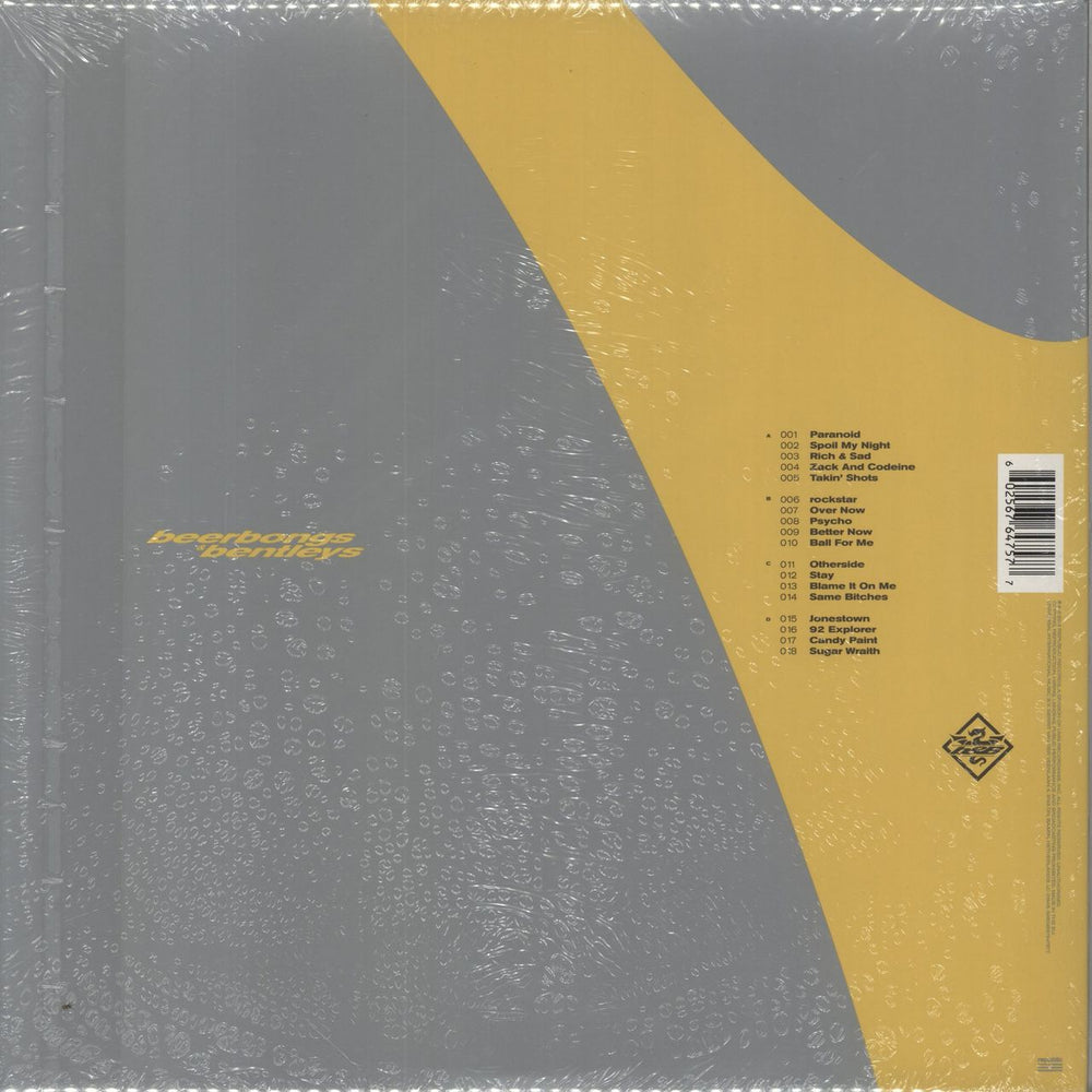 Post Malone Beerbongs & Bentleys - Clear Vinyl - Sealed UK 2-LP vinyl record set (Double LP Album) 602567647577