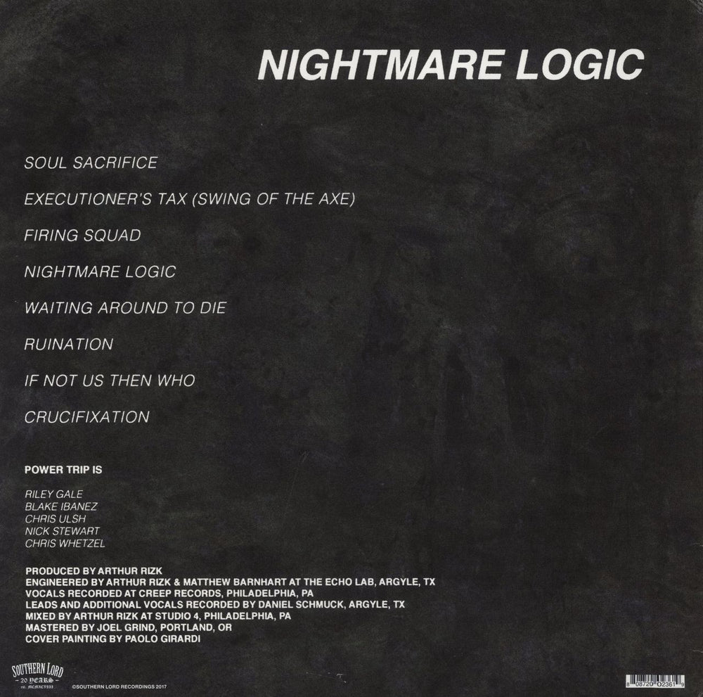 Power Trip Nightmare Logic US vinyl LP album (LP record) 808720023619