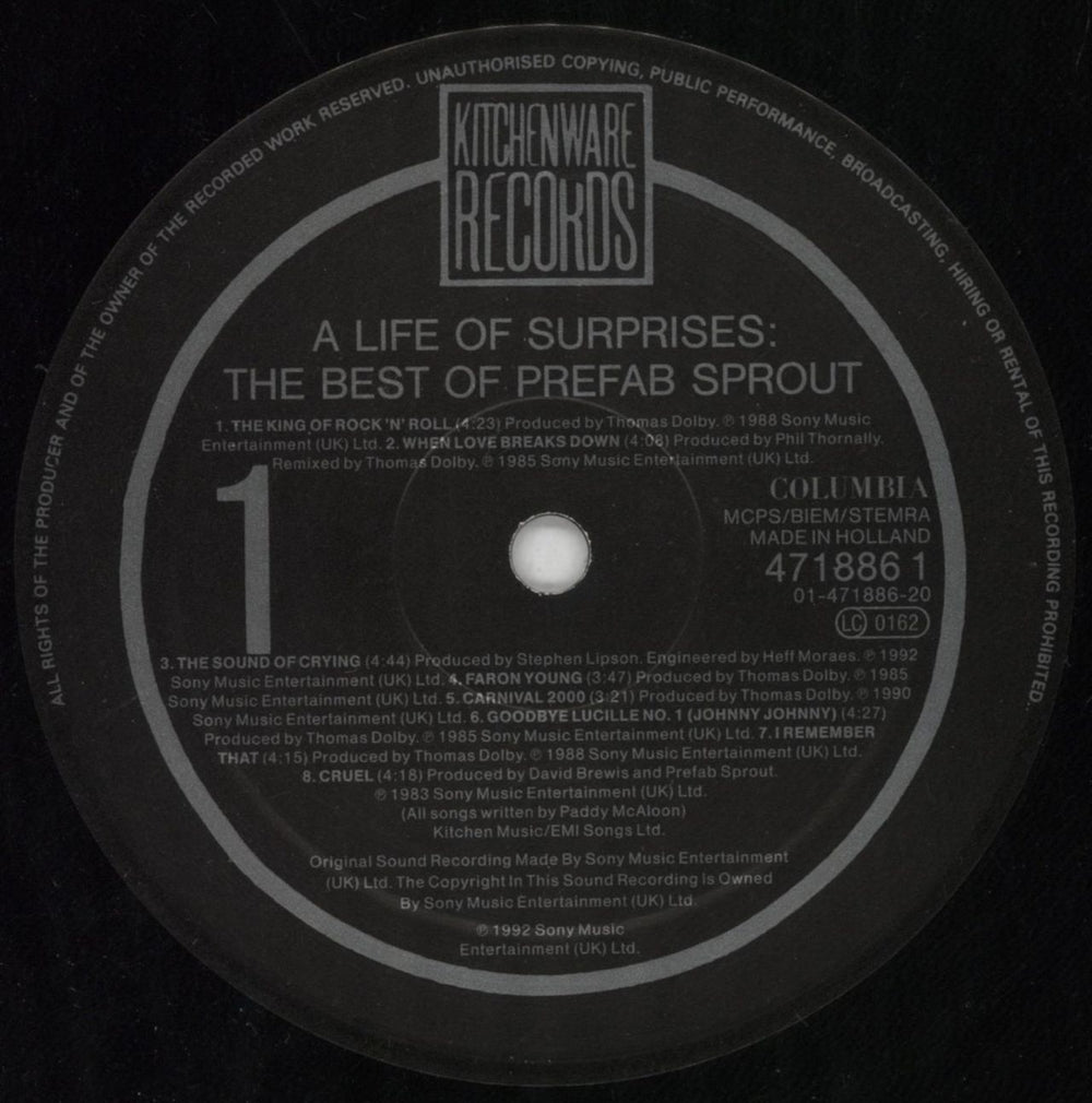 Prefab Sprout A Life Of Surprises - The Best Of Prefab Sprout Dutch vinyl LP album (LP record) PRELPAL499566