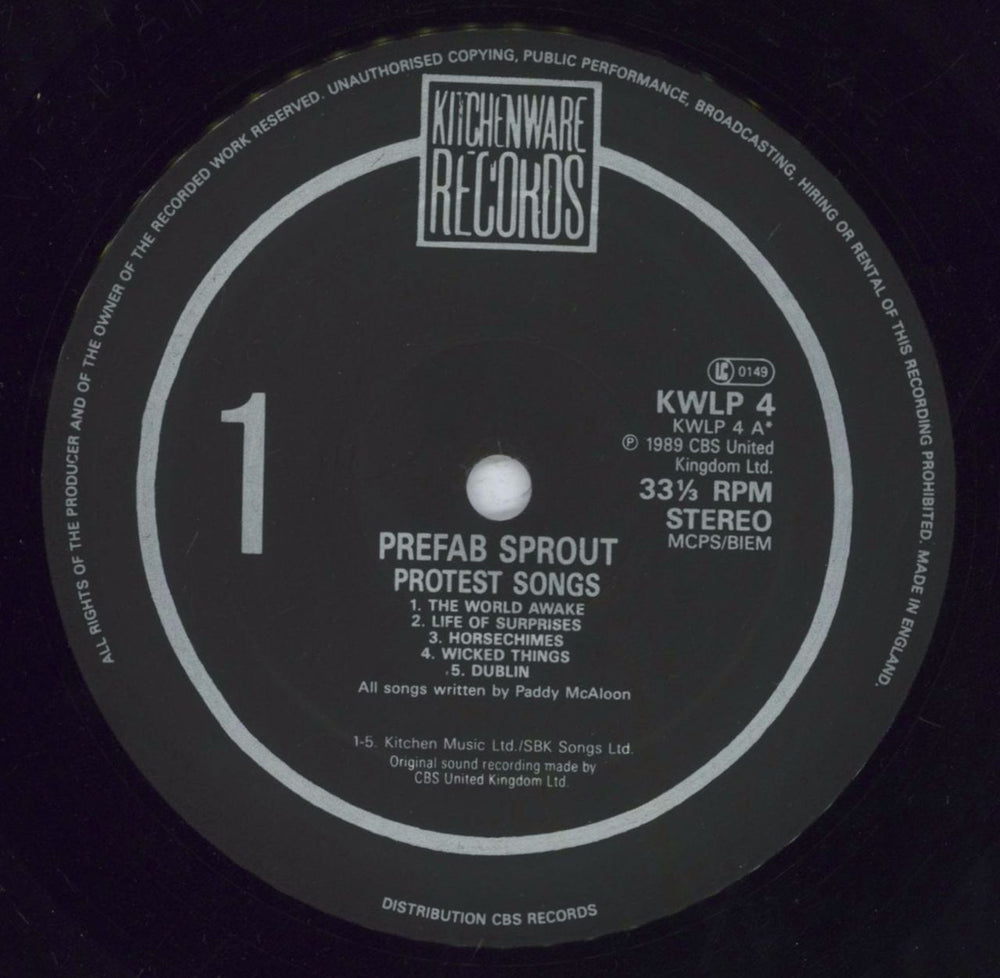 Prefab Sprout Protest Songs - Shrink UK vinyl LP album (LP record) PRELPPR832205