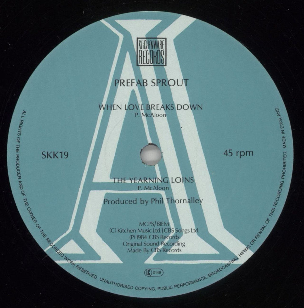 Prefab Sprout When Love Breaks Down - Promo Stamped UK Promo 12" vinyl single (12 inch record / Maxi-single) PRE12WH864002