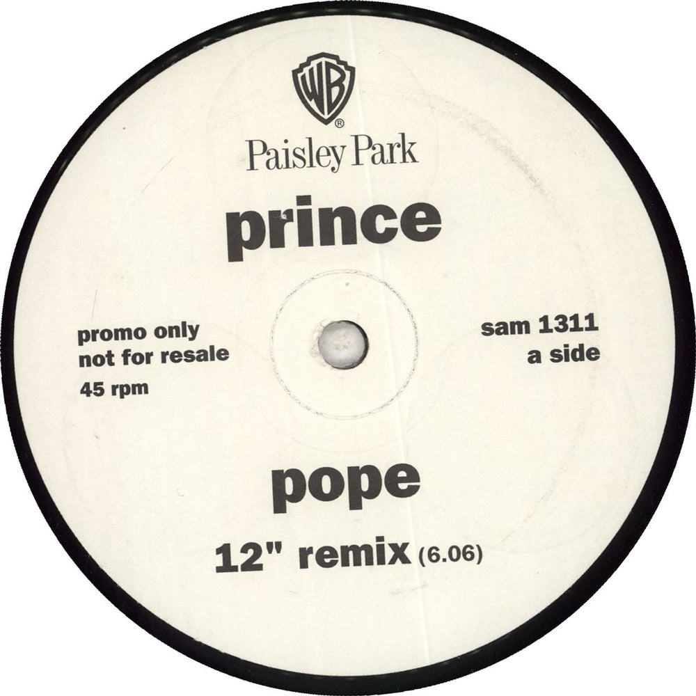 Prince Pope 12" Remix UK Promo 12" vinyl single (12 inch record / Maxi-single) PRI12PO26085