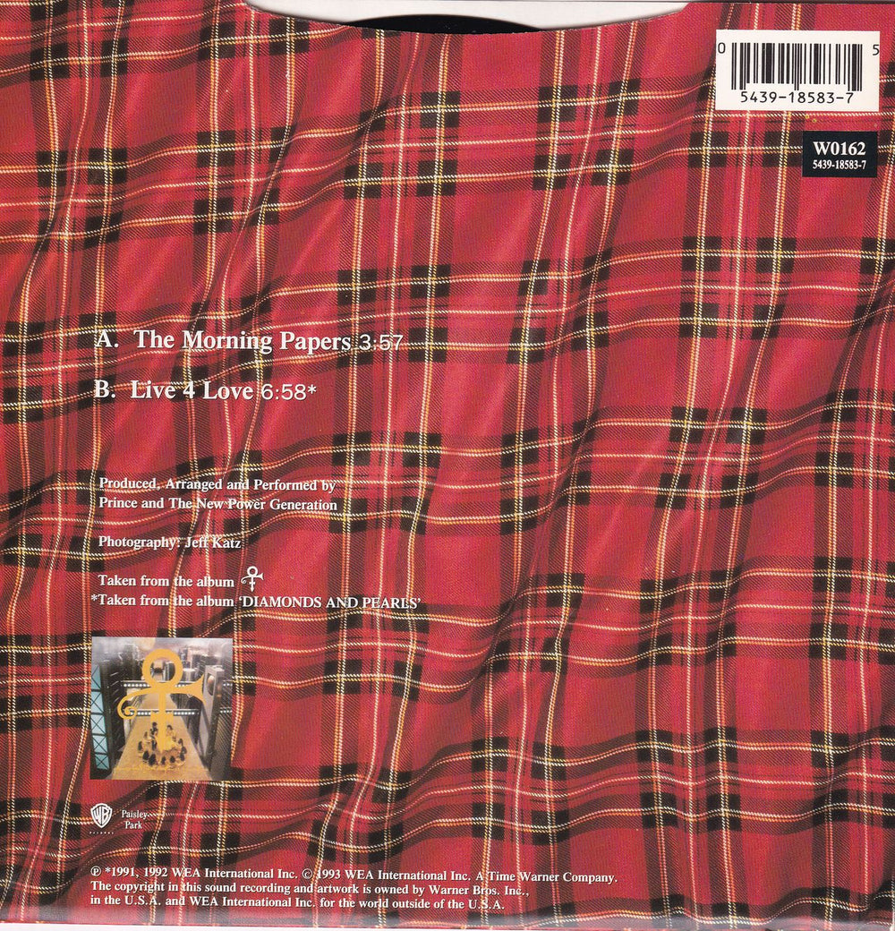 Prince The Morning Papers UK 7" vinyl single (7 inch record / 45) 054391858375