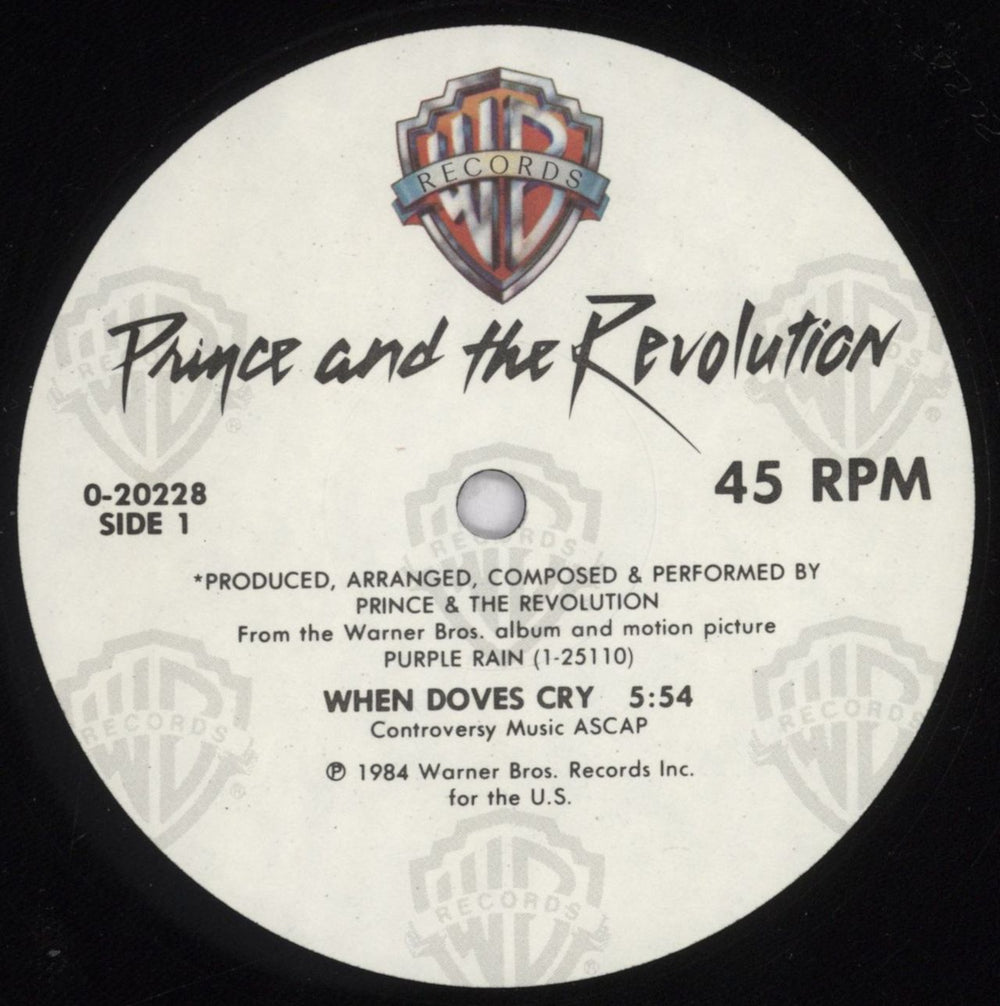 Prince When Doves Cry - EX US 12" vinyl single (12 inch record / Maxi-single) PRI12WH834952