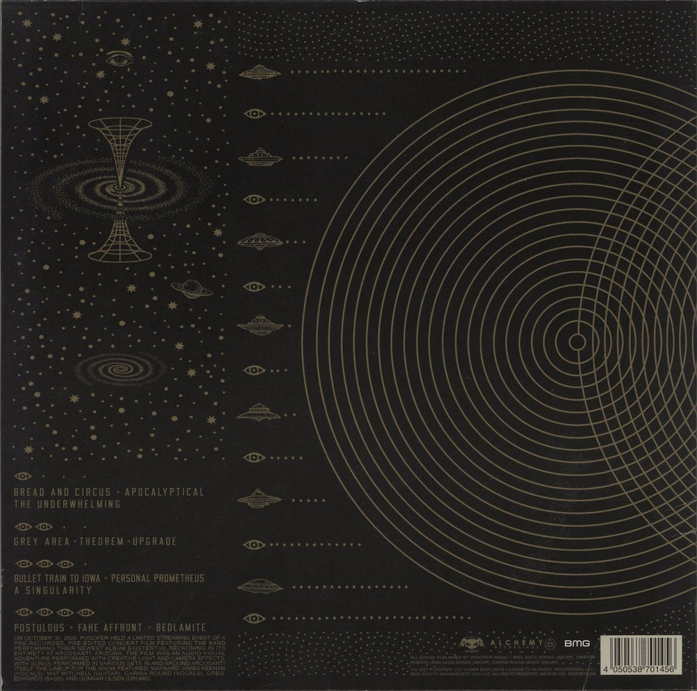 Puscifer Live At Arcosanti - Black Transparent w/ Gold Swirl US 2-LP vinyl record set (Double LP Album)