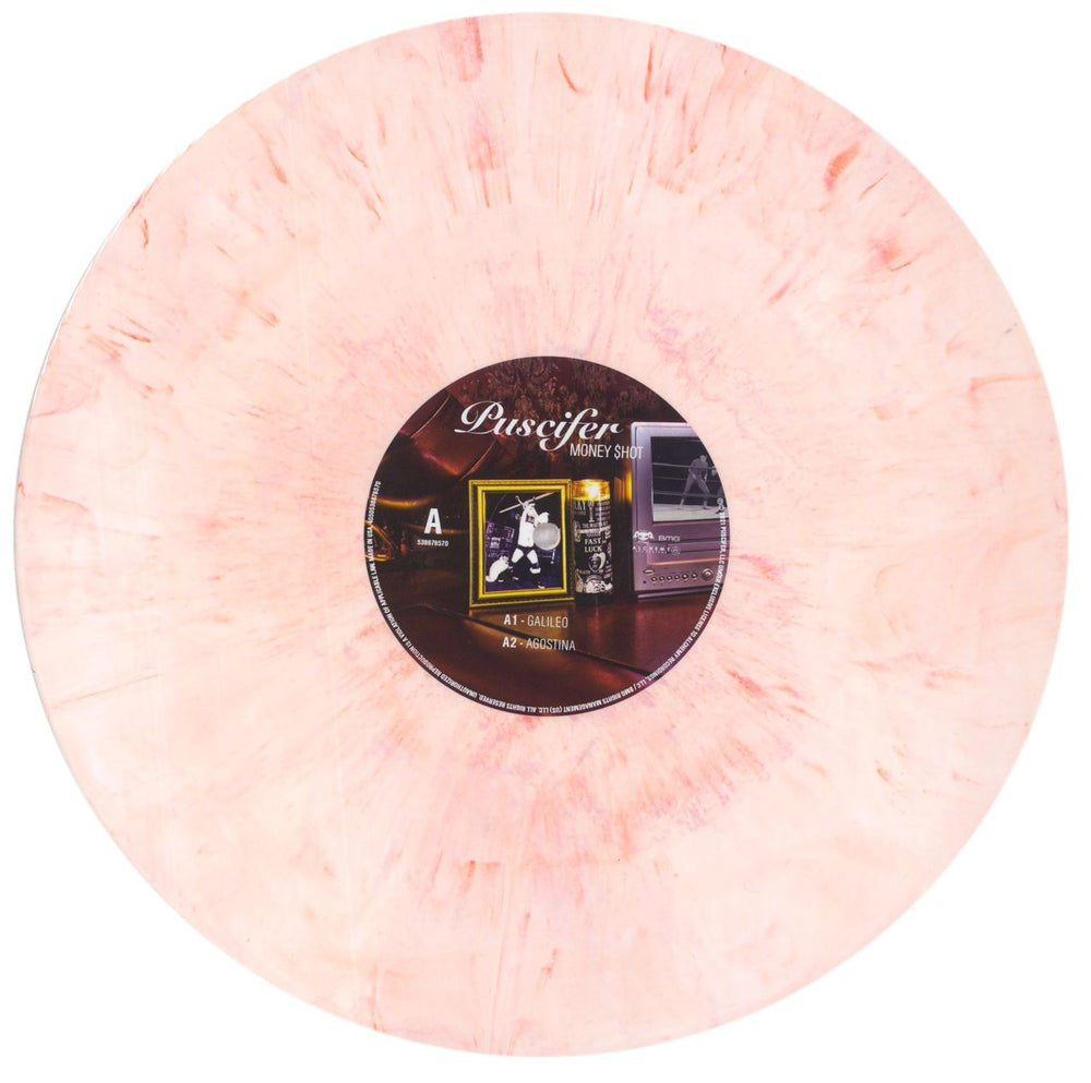 Puscifer Money Shot - Opaque White w/Red Swirl Vinyl - Open Shrink US 2-LP vinyl record set (Double LP Album) PF72LMO841752