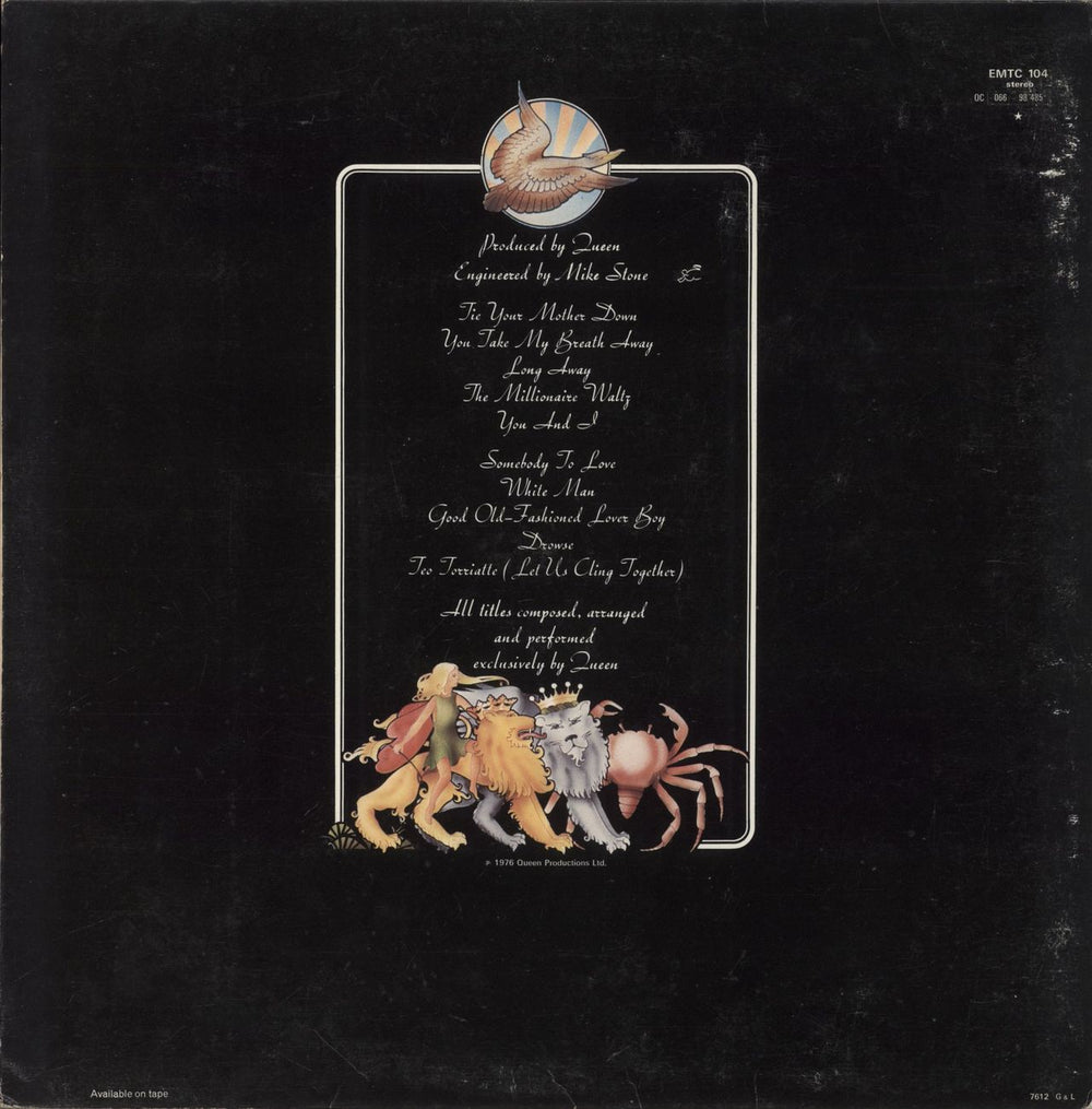 Queen A Day At The Races - 1st - VG/EX UK vinyl LP album (LP record)