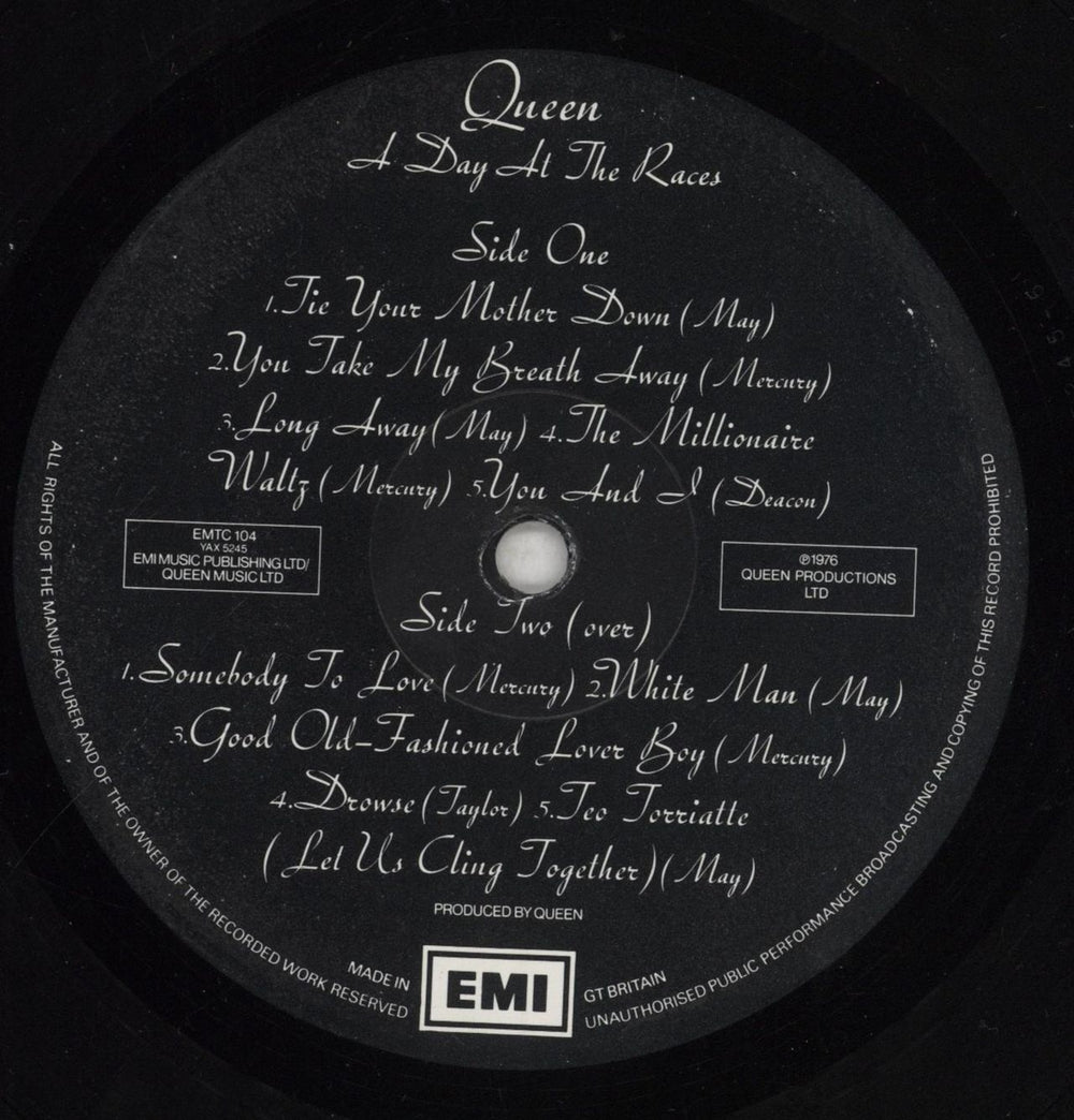 Queen A Day At The Races - barcoded p/s UK vinyl LP album (LP record) QUELPAD224745