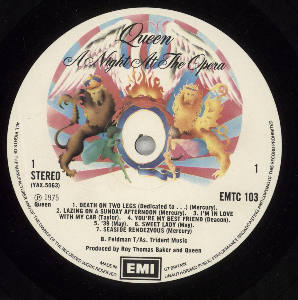 Queen A Night At The Opera - 1st - EX UK vinyl LP album (LP record) QUELPAN355665