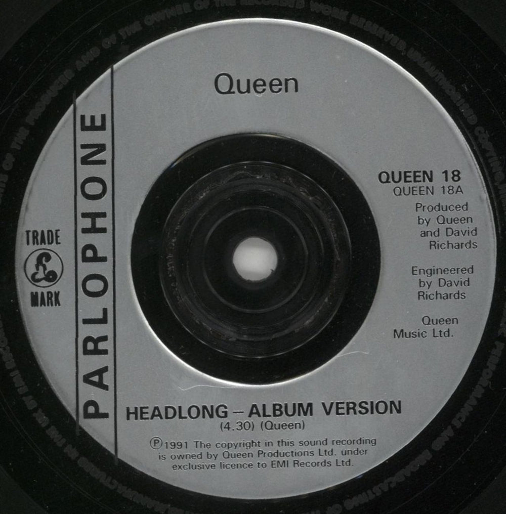 Queen Headlong - Inj - VG UK 7" vinyl single (7 inch record / 45) QUE07HE767881
