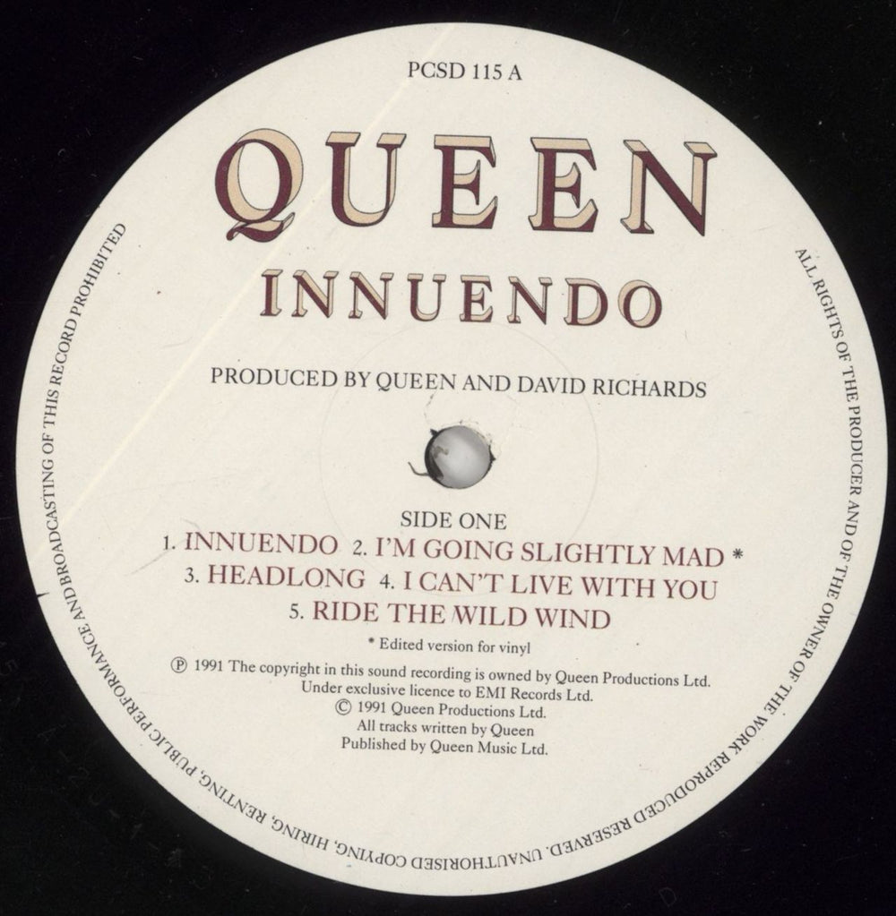 Queen Innuendo - VG UK vinyl LP album (LP record) QUELPIN653193