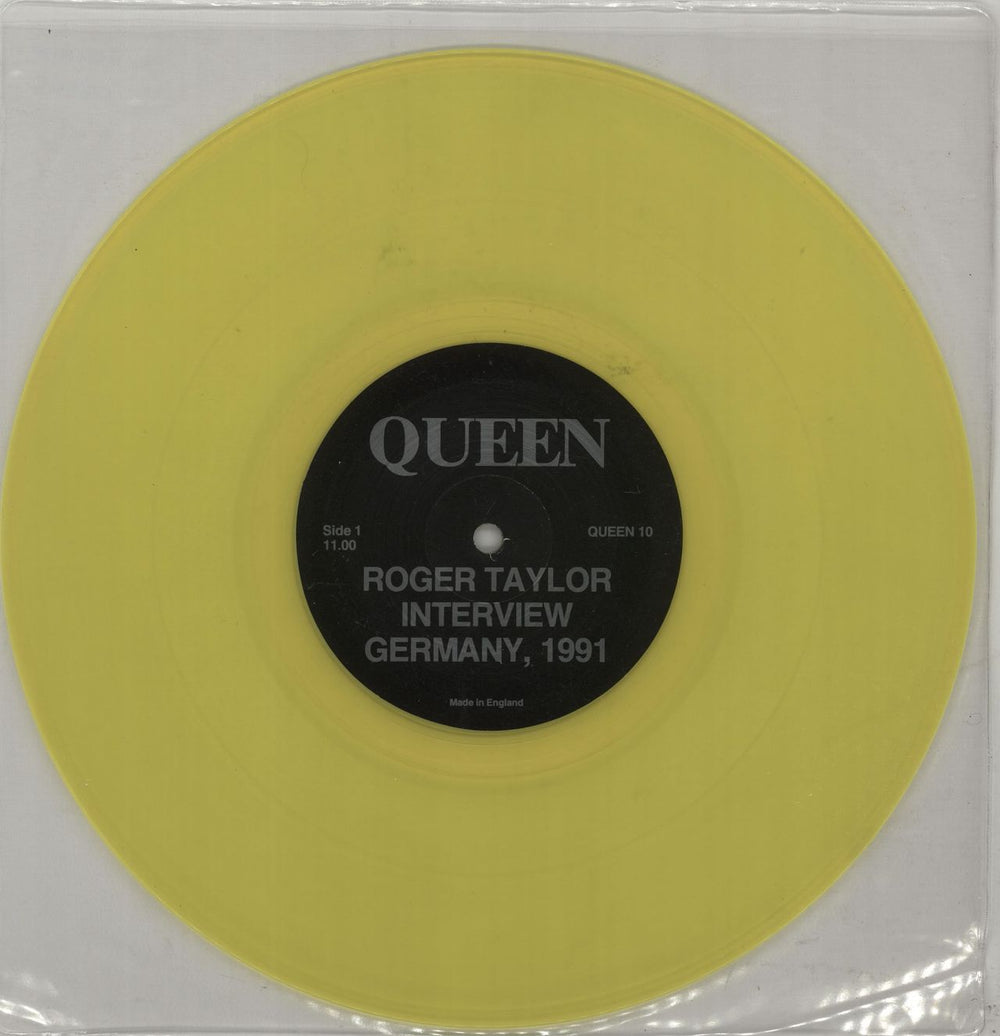 Queen Interview - Yellow Vinyl UK 10" vinyl single (10 inch record) QUEEN10