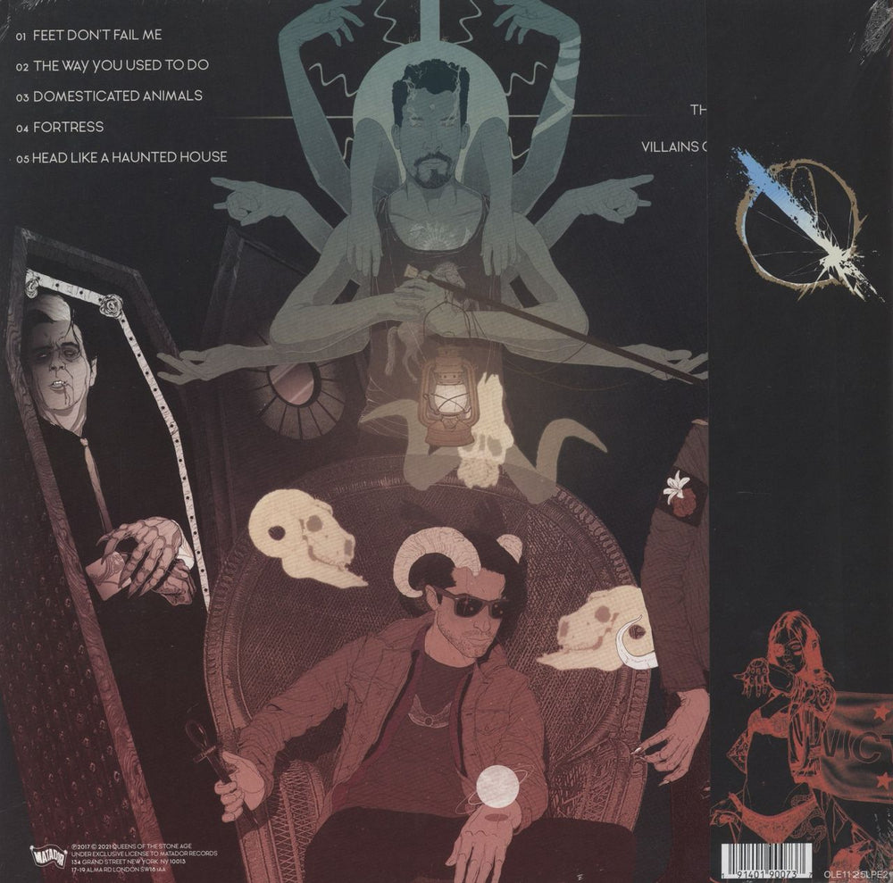 Queens Of The Stone Age Villains - Clear Leaf Green - Sealed US 2-LP vinyl record set (Double LP Album) 191401900737