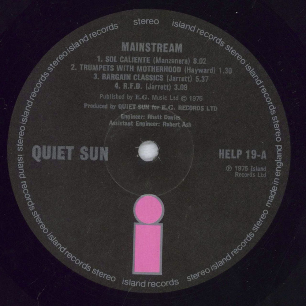 Quiet Sun Mainstream + Inner UK vinyl LP album (LP record) QUTLPMA833352