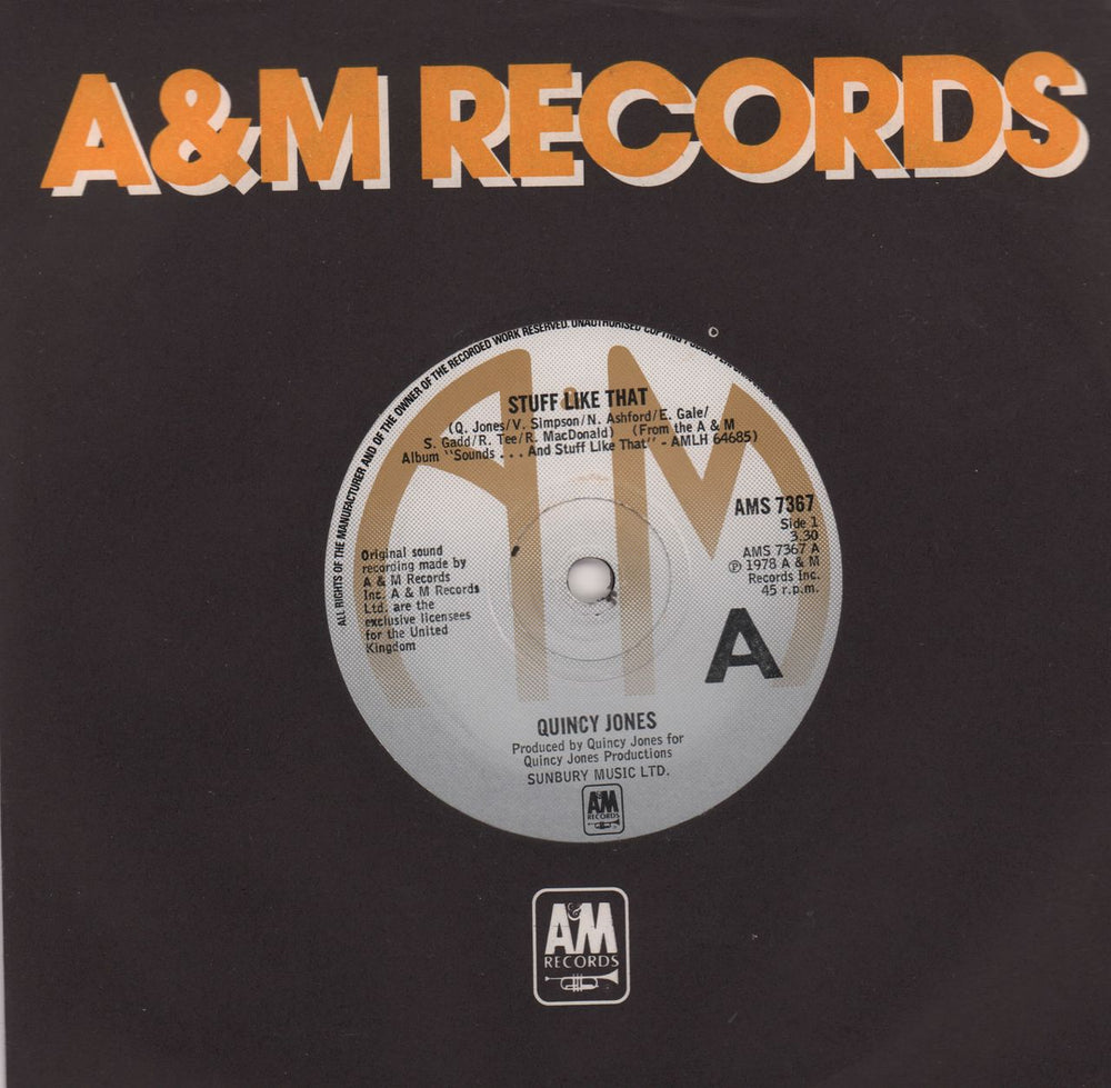 Quincy Jones Stuff Like That UK 7" vinyl single (7 inch record / 45) AMS7367