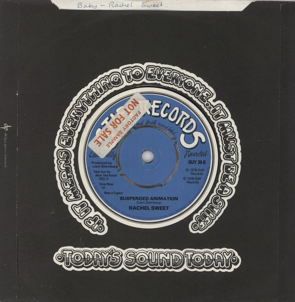 Rachel Sweet B-A-B-Y - Factory Sample UK 7" vinyl single (7 inch record / 45)