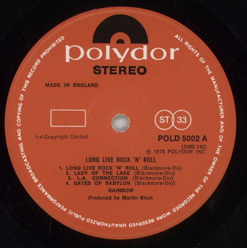Rainbow Long Live Rock 'N' Roll - 1st + Insert - EX UK vinyl LP album (LP record) RBOLPLO579074
