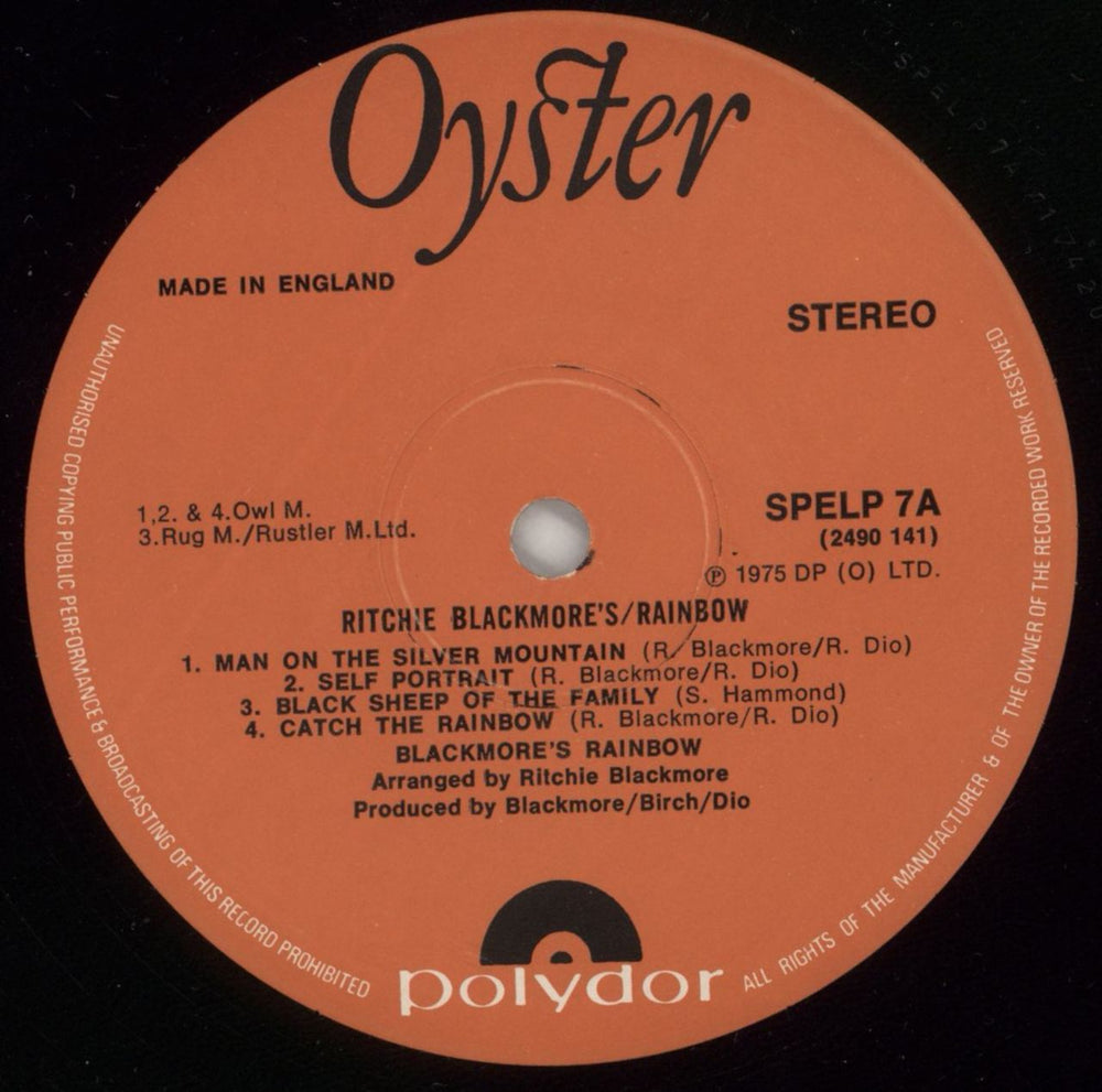 Rainbow Ritchie Blackmore's Rainbow UK vinyl LP album (LP record) RBOLPRI445366