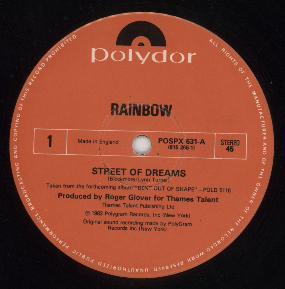 Rainbow Street Of Dreams UK 12" vinyl single (12 inch record / Maxi-single) RBO12ST136971