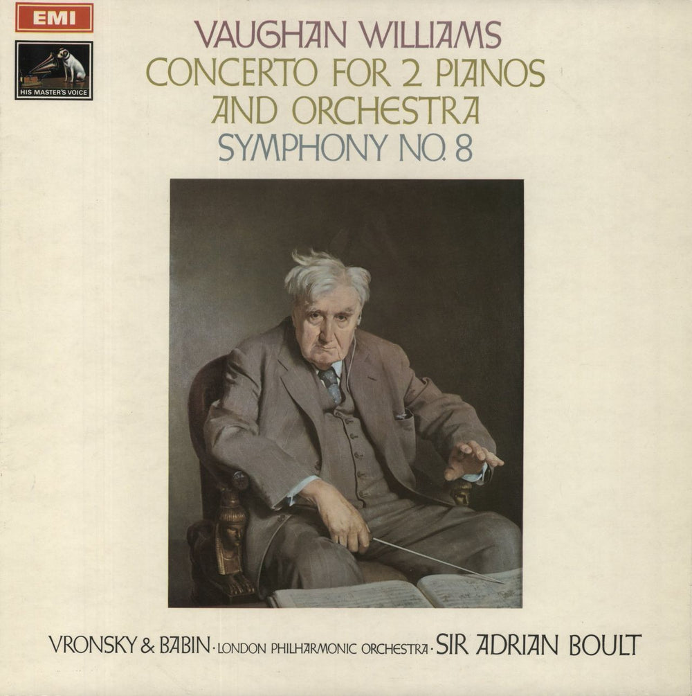 Ralph Vaughan Williams Vaughan Williams: Concerto For Two Pianos And Orchestra, Symphony No. 8 UK vinyl LP album (LP record) ASD2469