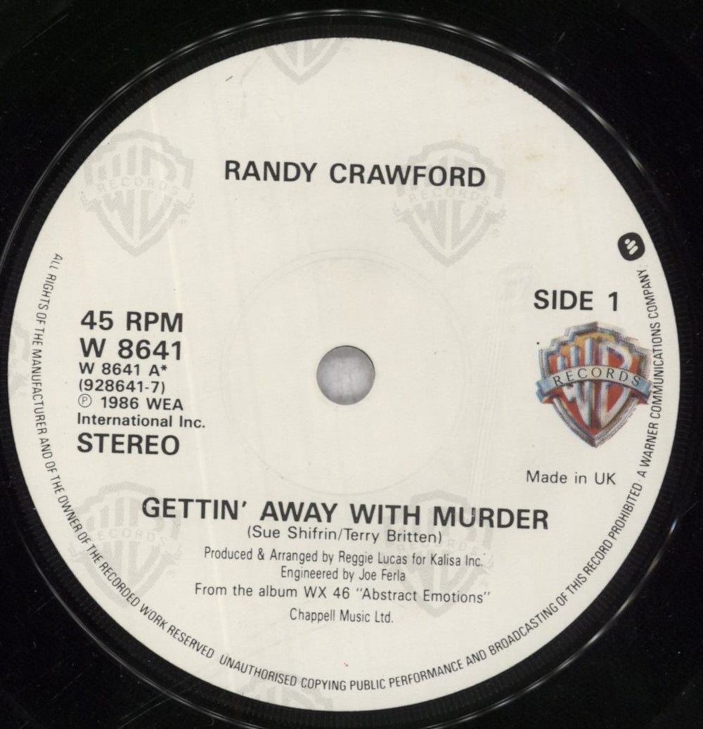 Randy Crawford Gettin' Away With Murder UK 7" vinyl single (7 inch record / 45) RCW07GE844580