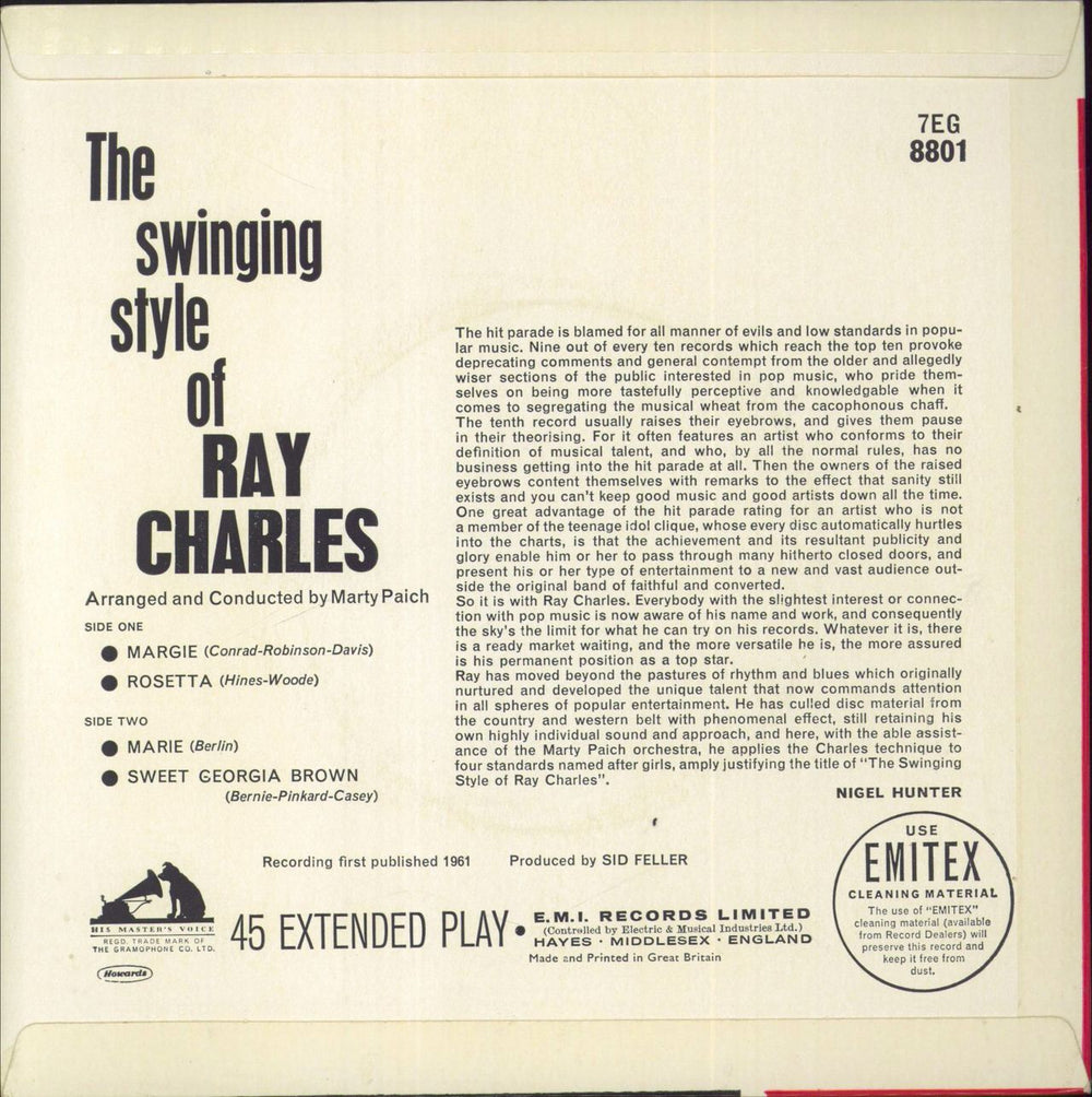 Ray Charles The Swinging Style Of Ray Charles UK 7" vinyl single (7 inch record / 45)