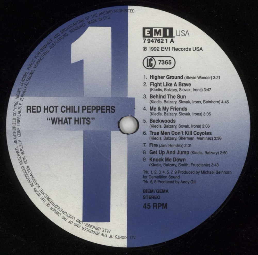 Red Hot Chili Peppers What Hits!? German vinyl LP album (LP record) RHCLPWH582570