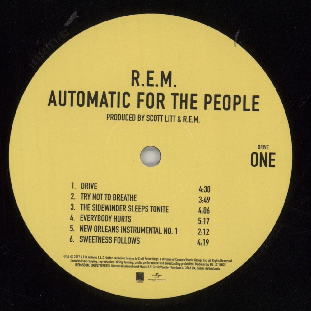 REM Automatic For The People - 180gm Vinyl UK vinyl LP album (LP record) REMLPAU757608