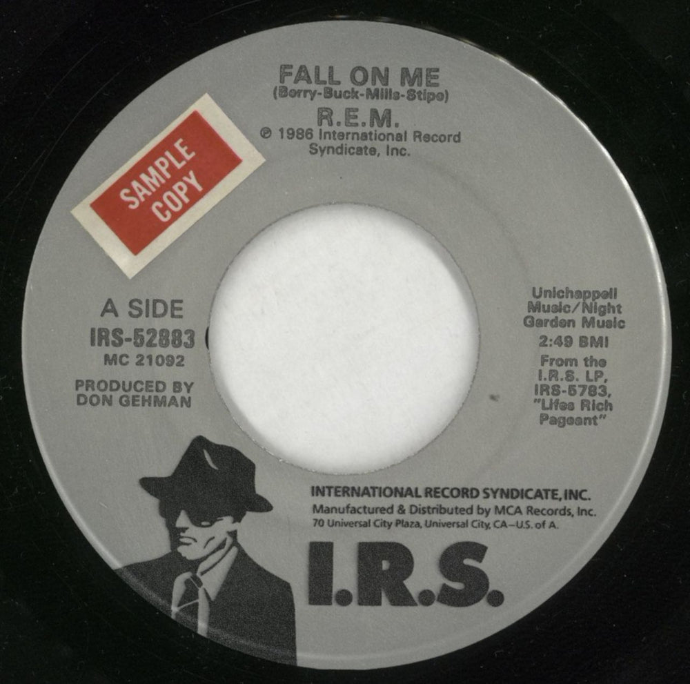 REM Fall On Me - Sample Stickered US Promo 7" vinyl single (7 inch record / 45) REM07FA865144