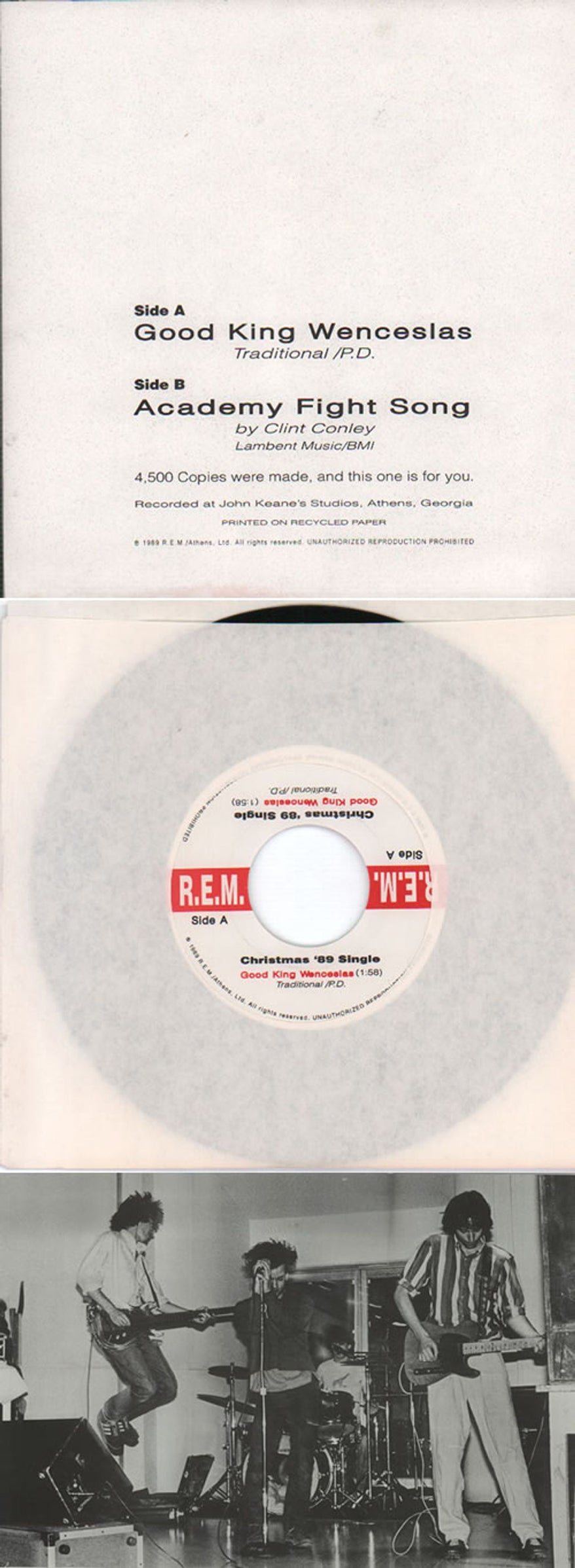 REM Good King Wenceslas - Poster Sleeve US 7" vinyl single (7 inch record / 45) REM07GO146155