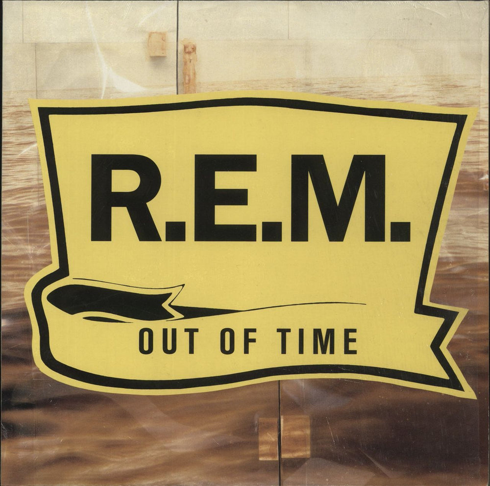 REM Out Of Time - Shrink UK vinyl LP album (LP record) WX404