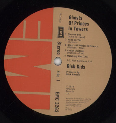 Rich Kids Ghosts Of Princes In Towers UK vinyl LP album (LP record) RKILPGH256878