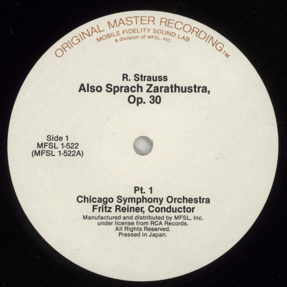 Richard Strauss Also Sprach Zarathustra US vinyl LP album (LP record) RG6LPAL640046