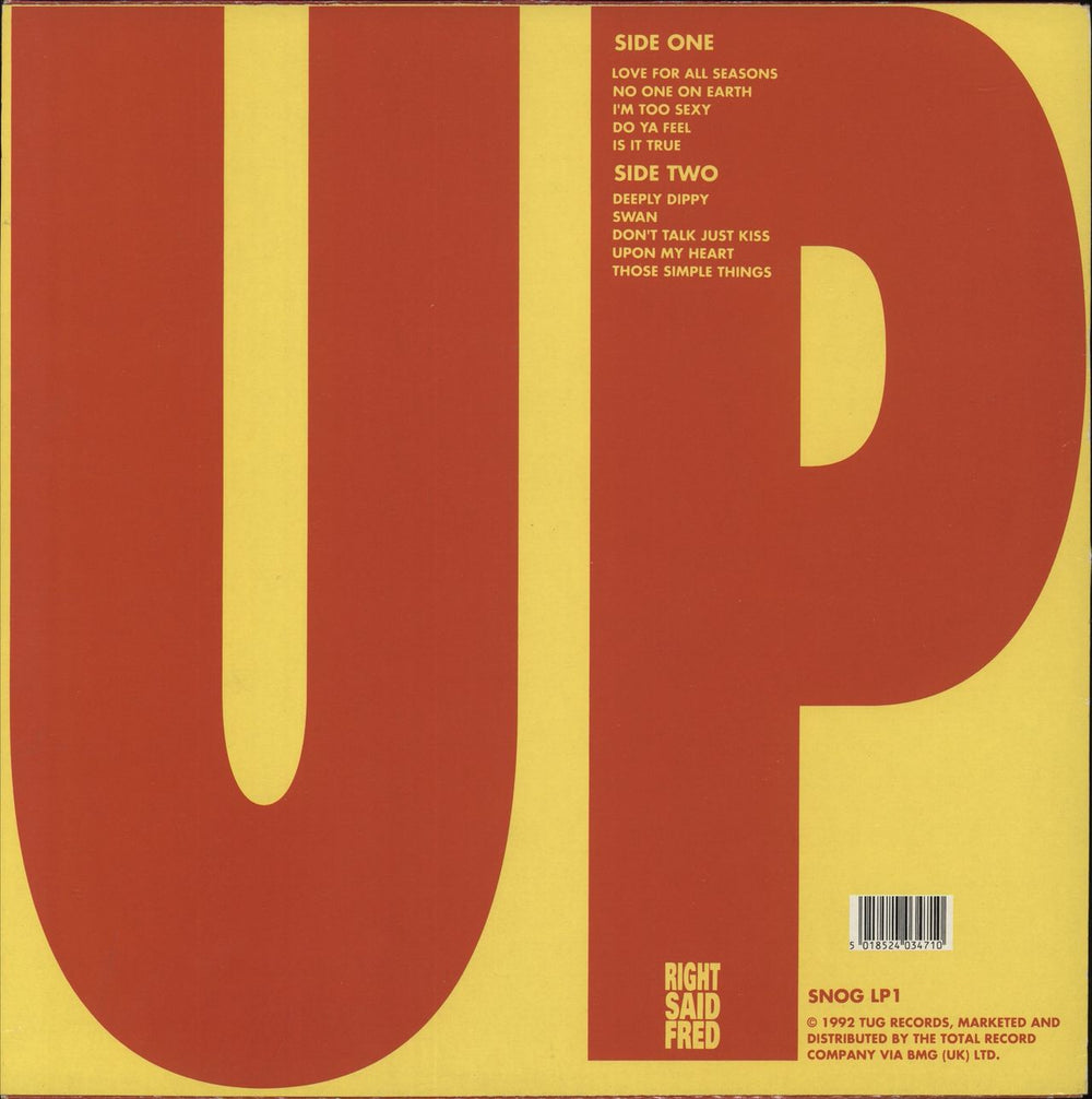 Right Said Fred Up - EX UK vinyl LP album (LP record) 5018524034710