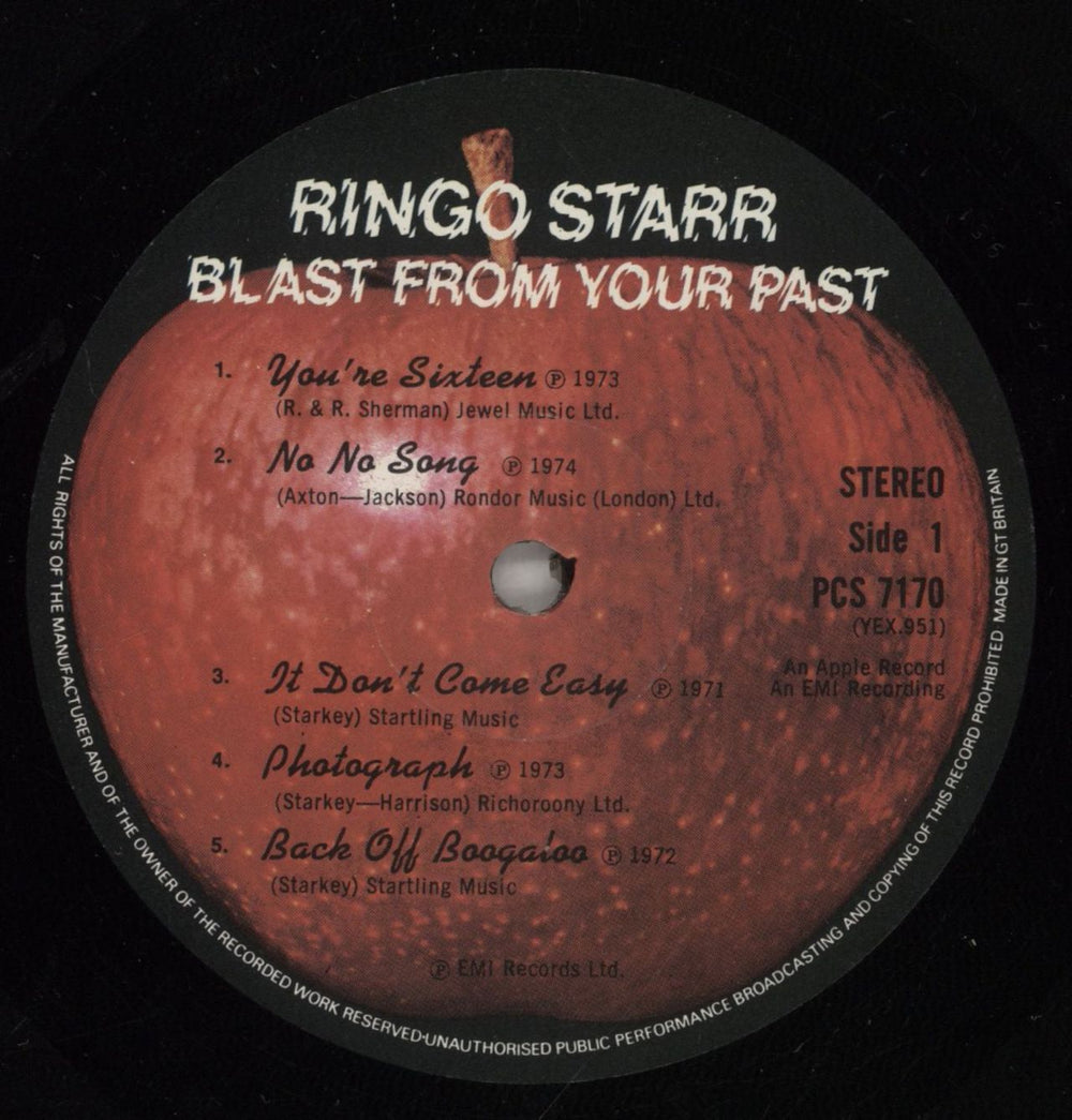 Ringo Starr Blast From Your Past UK vinyl LP album (LP record) RINLPBL209136