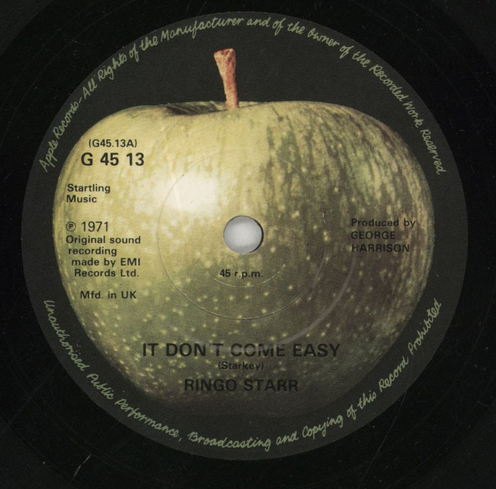 Ringo Starr It Don't Come Easy - Golden 45s - Solid UK 7" vinyl single (7 inch record / 45) RIN07IT858413