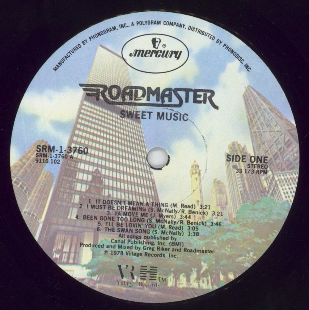 Roadmaster Sweet Music - Deletion cut US vinyl LP album (LP record) 17BLPSW848617