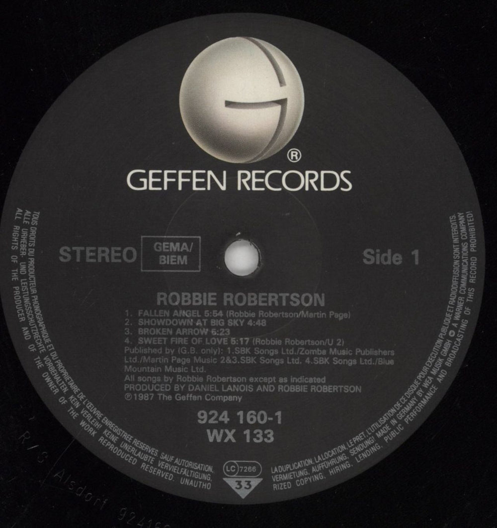 Robbie Robertson Robbie Robertson UK vinyl LP album (LP record) RRNLPRO288276