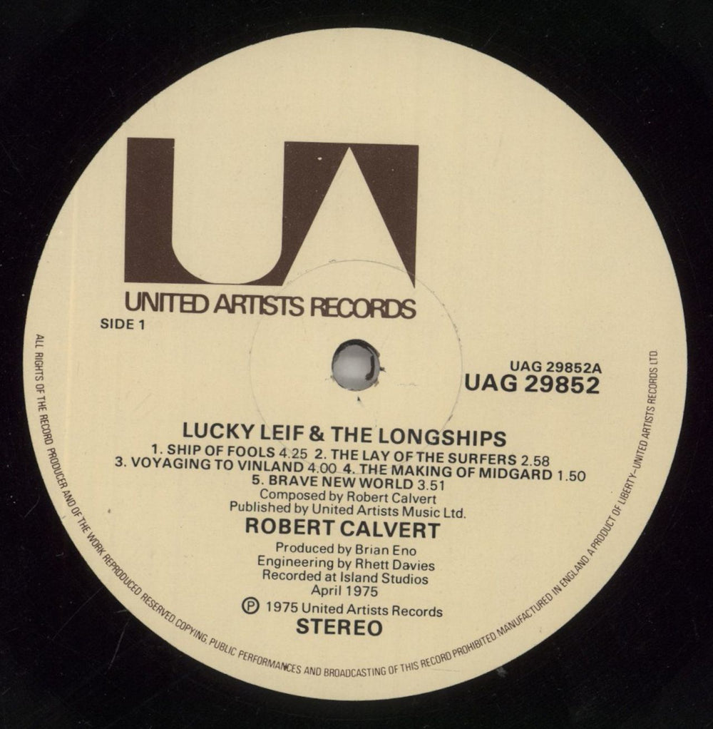 Robert Calvert Lucky Lief And The Longships UK vinyl LP album (LP record) CLVLPLU489707