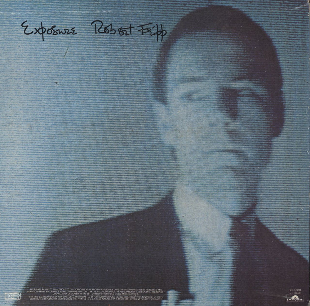 Robert Fripp Exposure US vinyl LP album (LP record)