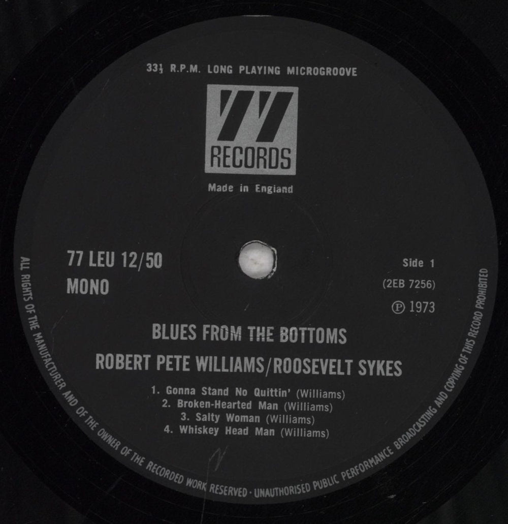 Robert Pete Williams  Blues From The Bottoms - VG UK vinyl LP album (LP record) R8TLPBL846201