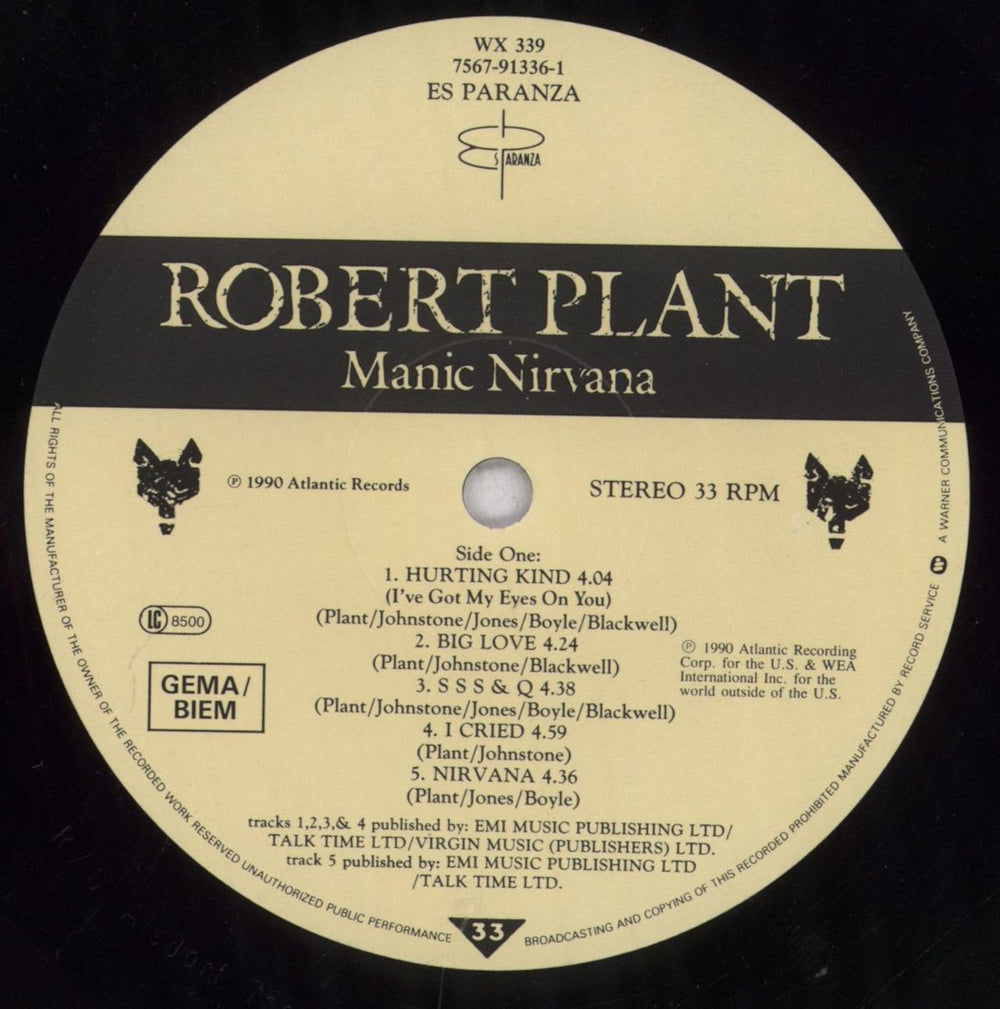 Robert Plant Manic Nirvana - Numbered Gatefold UK Promo vinyl LP album (LP record) PLALPMA840076