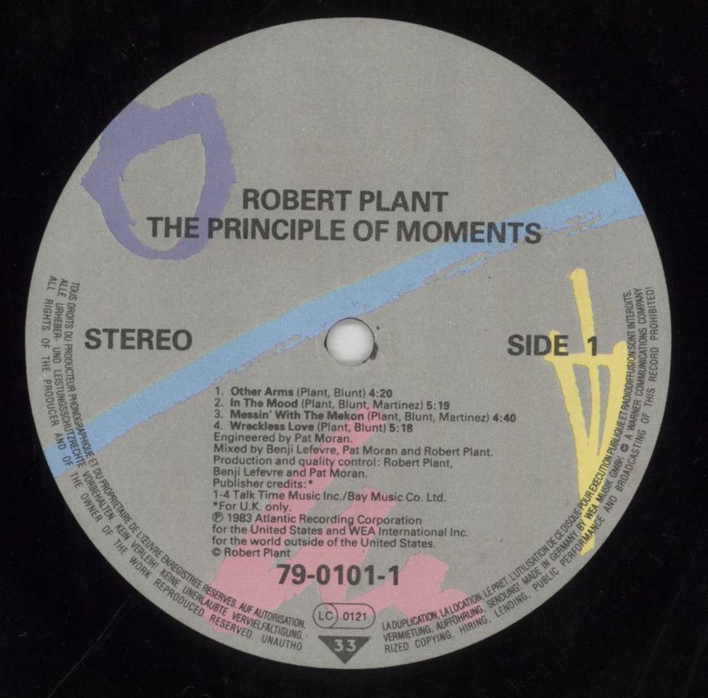 Robert Plant The Principle Of Moments German vinyl LP album (LP record) PLALPTH392439